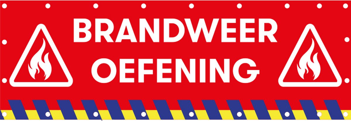 Banner - Brandweer oefening - Brandweer - Waarschuwing - 220x75CM