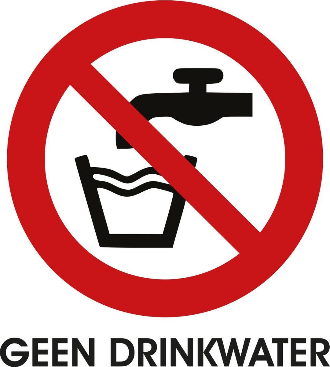 Geen Drinkwater - sticker - 4 stickers - 5X5CM