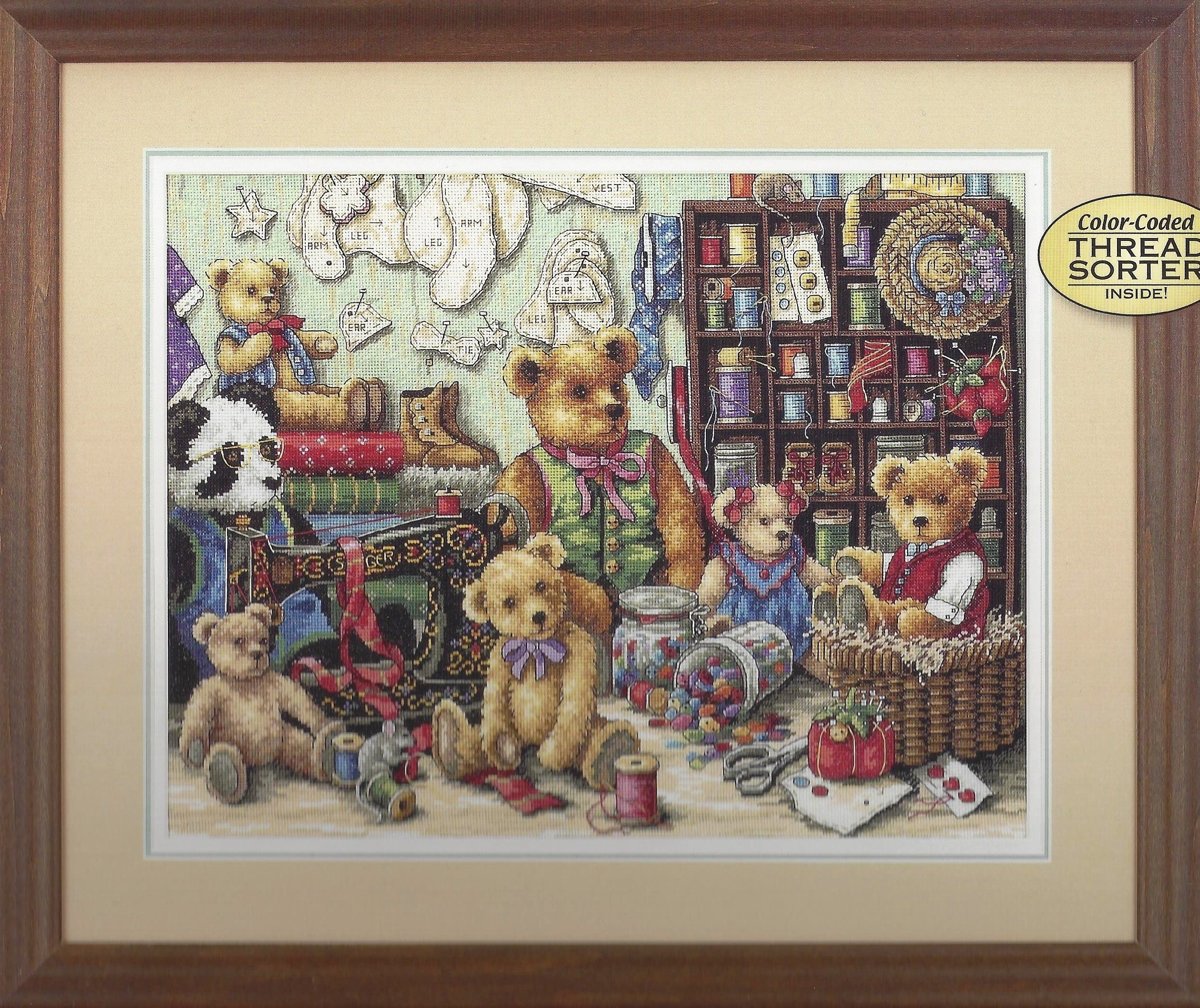 borduurpakket 35151 teddyberen tussen naaigerei (collectors item!)