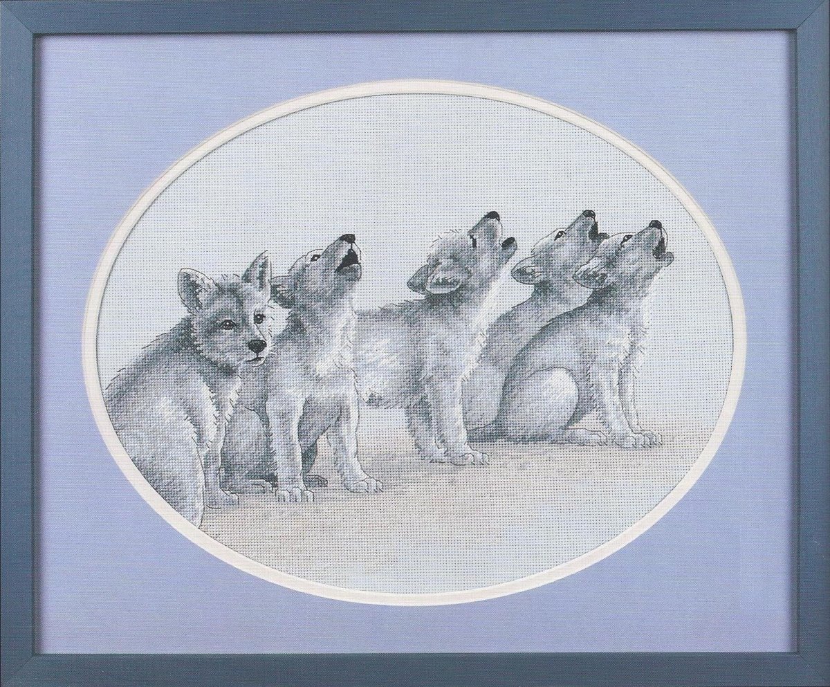 borduurpakket 3858 huilende wolfjes