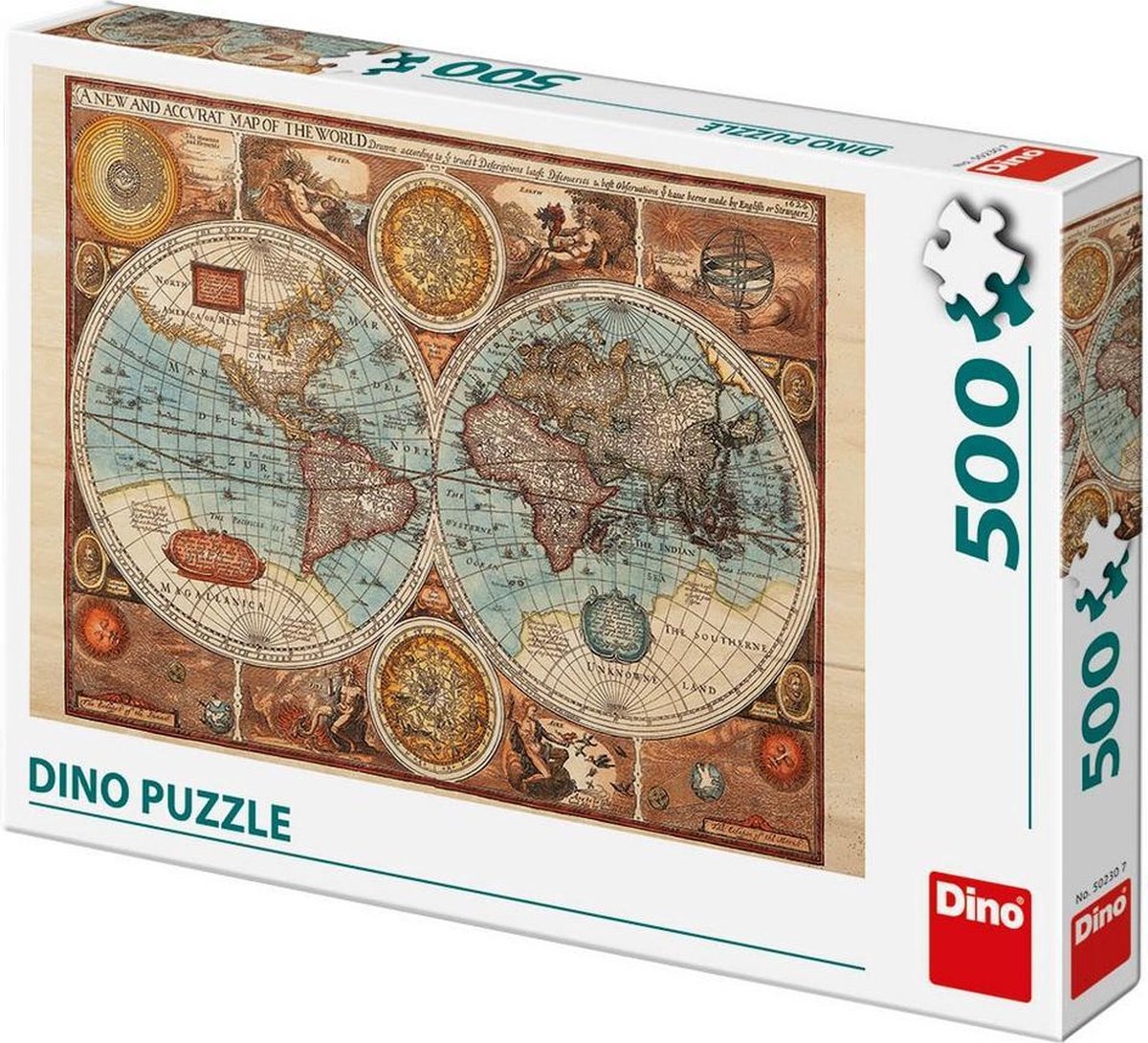 Dino Puzzel Wereldkaart 1626 500 stukjes