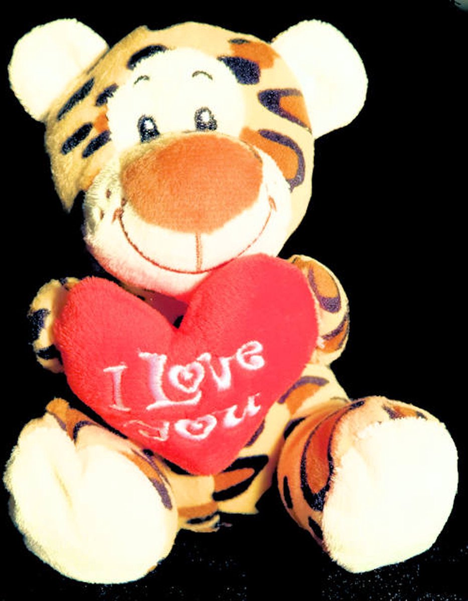 Knuffeltijger knuffel tijger I Love You 12 cm