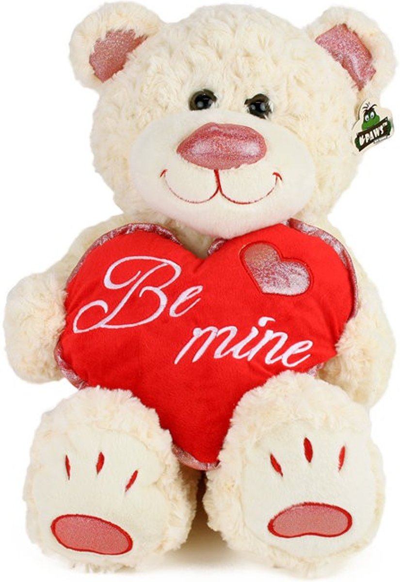 Valentijnsbeer 30 cm - Be Mine met Valentijnskaart