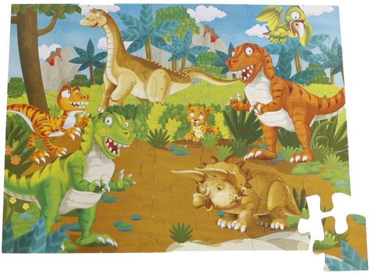 Dinoworld Vloerpuzzel 62 X 46 Cm Karton 35 Stukjes