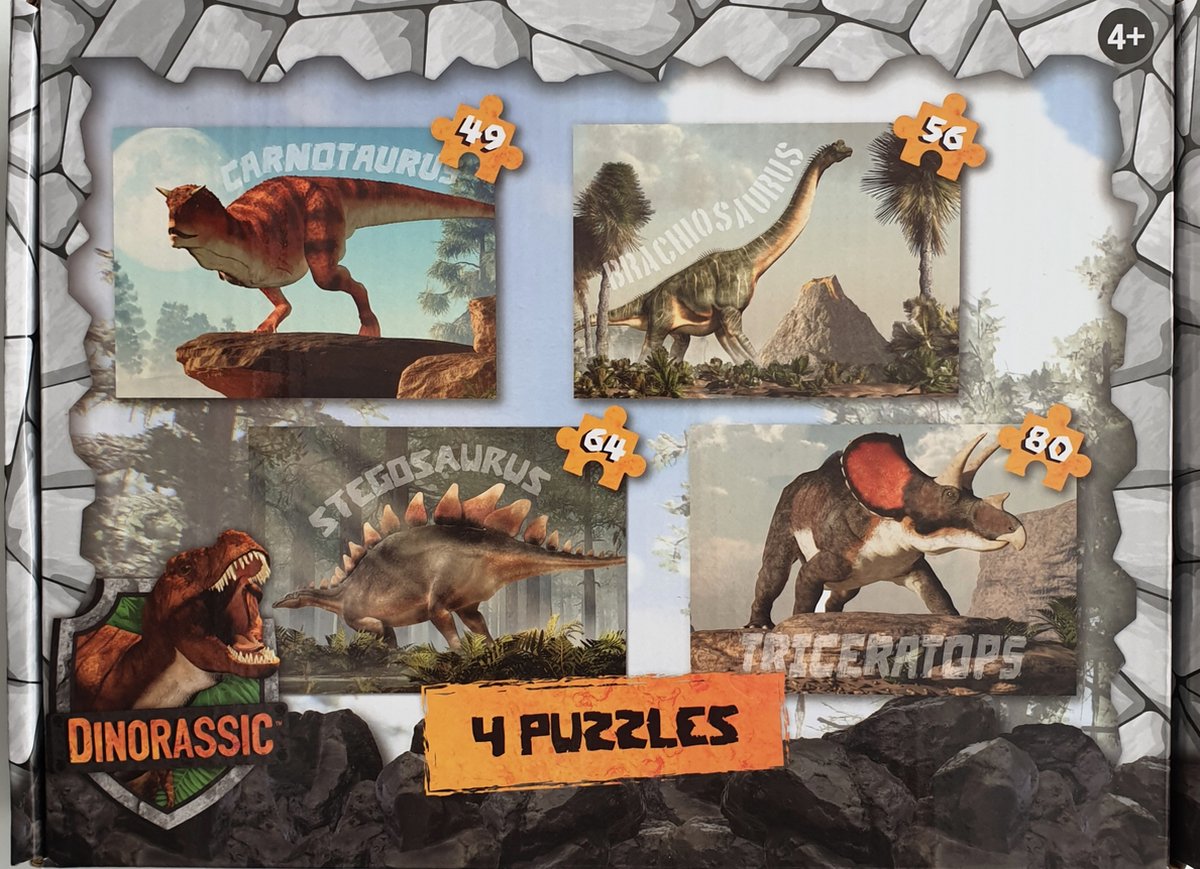 Dinorassic 4 in 1 Puzzel - Dinosaurus - Dino