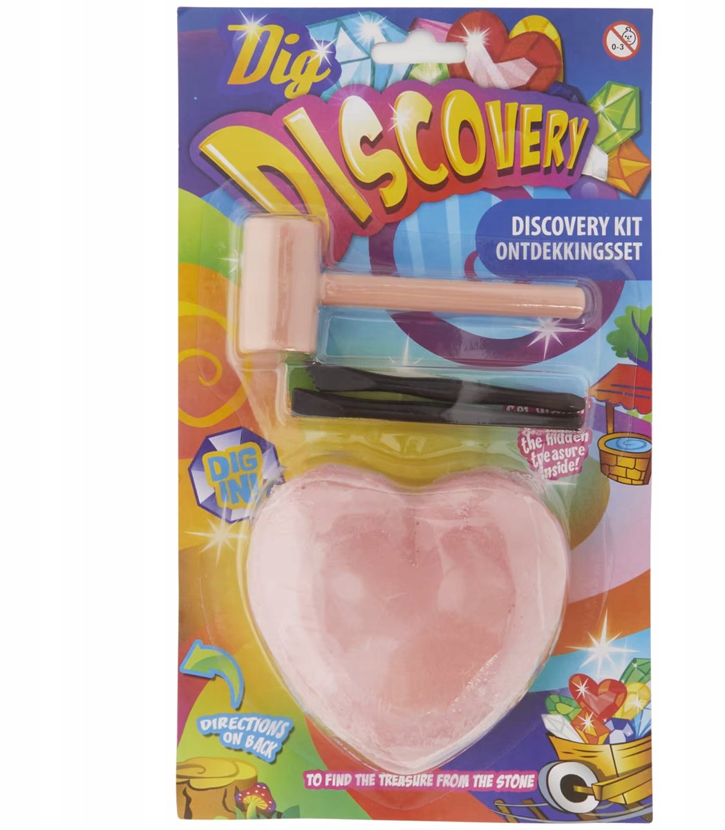 Archeologie Uitgraafset: Dino Skelet, Hamer & Beitel - Roze