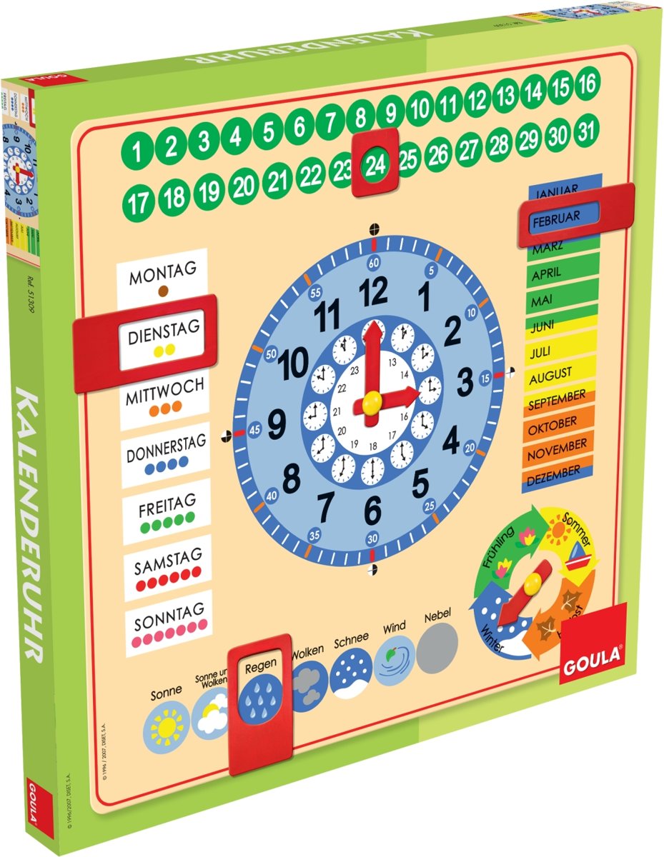 RELOJ CALENDARIO ALEMAN Jumbo/Goula Kalender 45cm groot