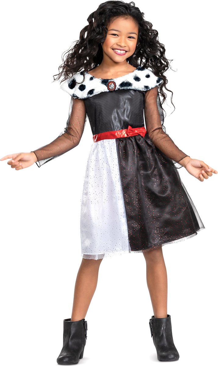 DISGUISE - Klassiek Cruella kostuum meisjes - 122/134 (7-8 jaar)