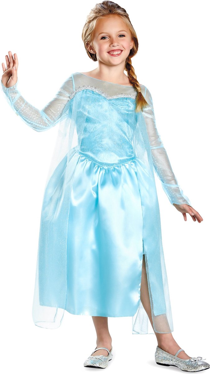 DISGUISE - Klassiek kostuum Elsa de Frozen voor meisjes - 122/134 (7-8 jaar)