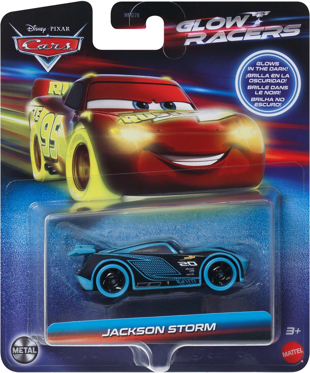 Disney Pixar Cars Disney and Pixar Cars Glow Racers Jackson Storm, Auto, 3 jaar, Metaal, Meerkleurig