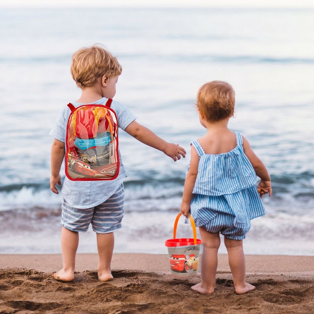 Strandspeelgoedset Cars Polypropyleen (12 Stuks)