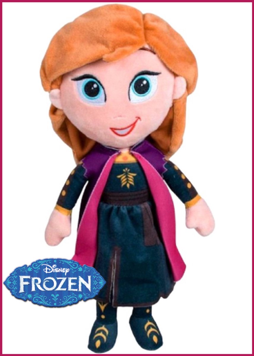 Disney Frozen Pluche Knuffel Anna 32 cm - Speelgoed Knuffels voor Kinderen Jongens Meisjes - Anna, Elsa, Sven, Olaf Sneeuwpop