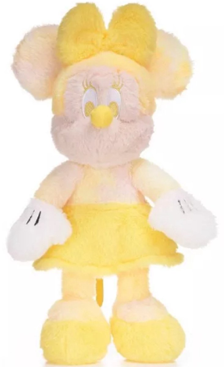 Minnie Mouse (Geel) Disney Fluffy Pluche Knuffel 36 cm - Speelgoed Knuffels voor Kinderen Jongens Meisjes - Pluizige Disney Knuffelpop - Mickey en Minnie Mouse