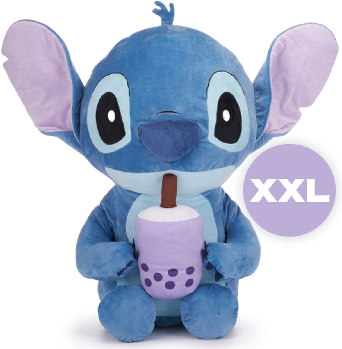 Stitch met Bubble Tea Disney Lilo & Stitch Pluche Knuffel XXL 100 cm - Lilo en Stitch Disney Plush Toy XL - Extra Grote Stitch Knuffels - Groot Speelgoed voor Kinderen Jongens Meisjes - Lilo Stitch Angel Leroy Scrump
