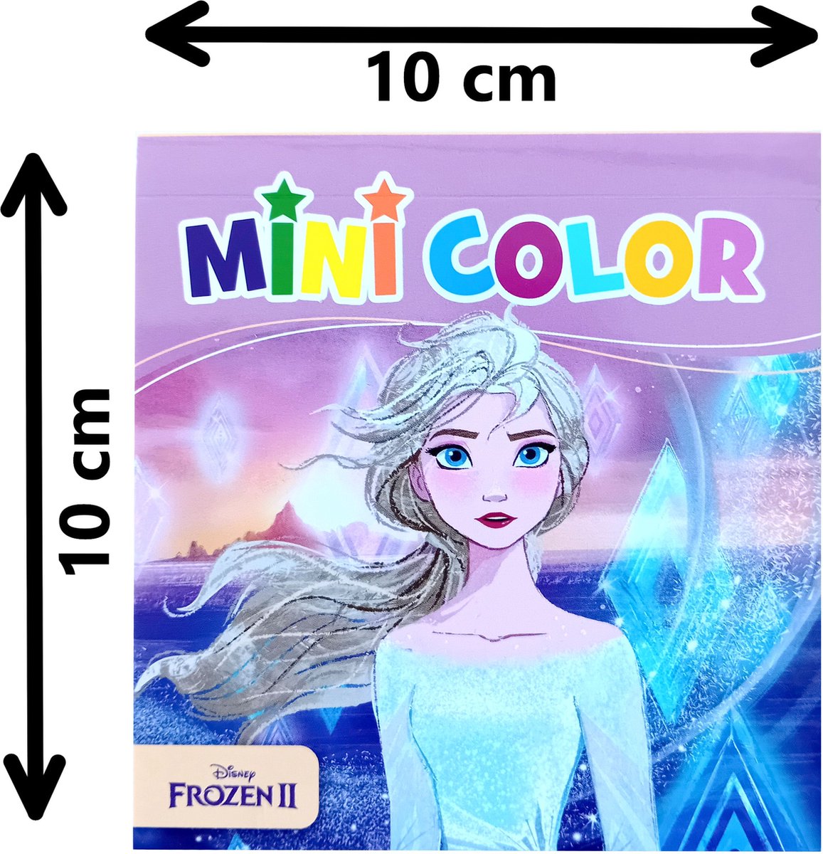 Disney Frozen 2 - mini kleurboek - 10 bij 10 cm - 24 kleurplaten - afscheurbaar kleurblok - prinsessen - Elsa