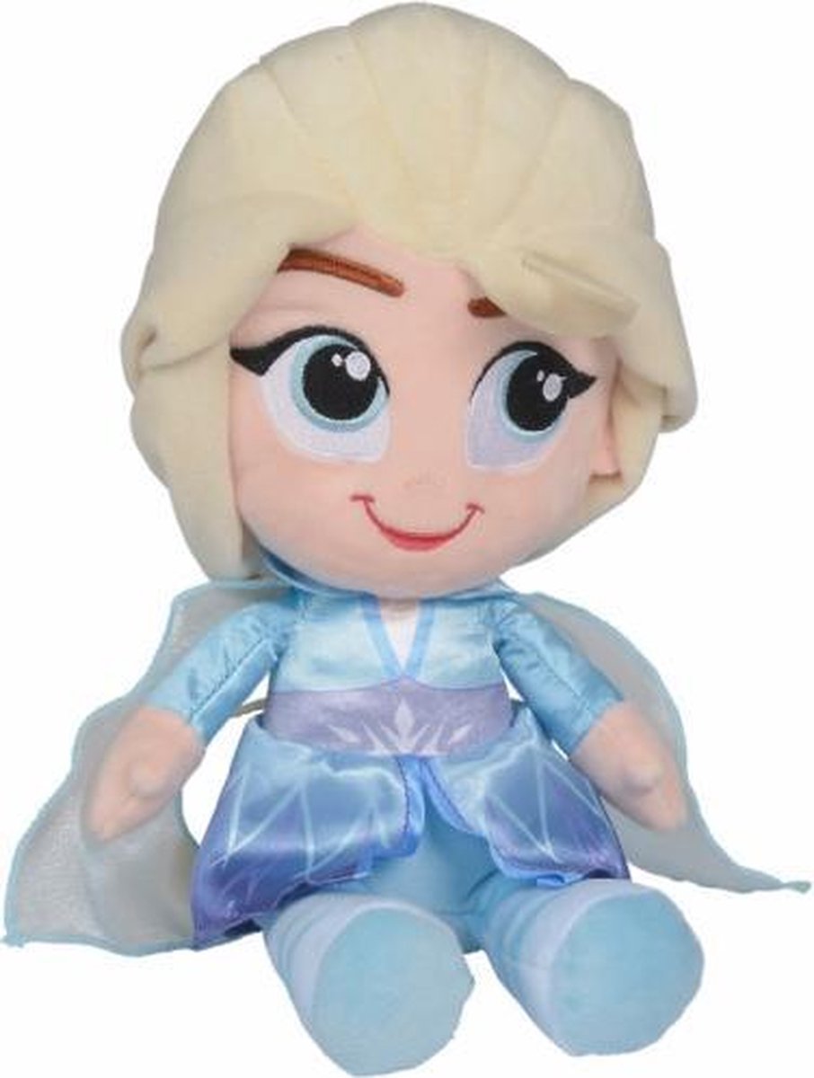 knuffel Elsa meisjes 25 cm pluche blauw