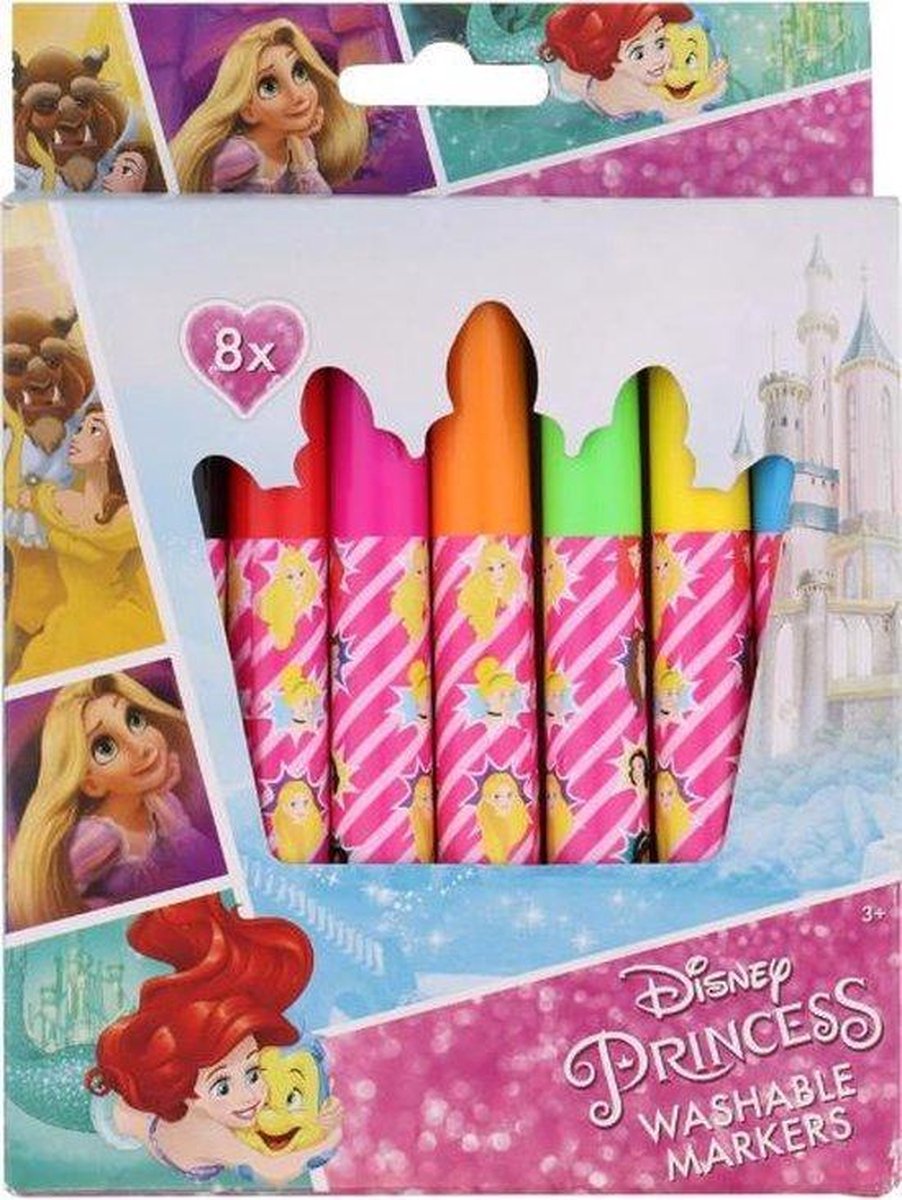 Disney - Disney Princess - Uitwasbare stiften - Washable markers - 8 stuks