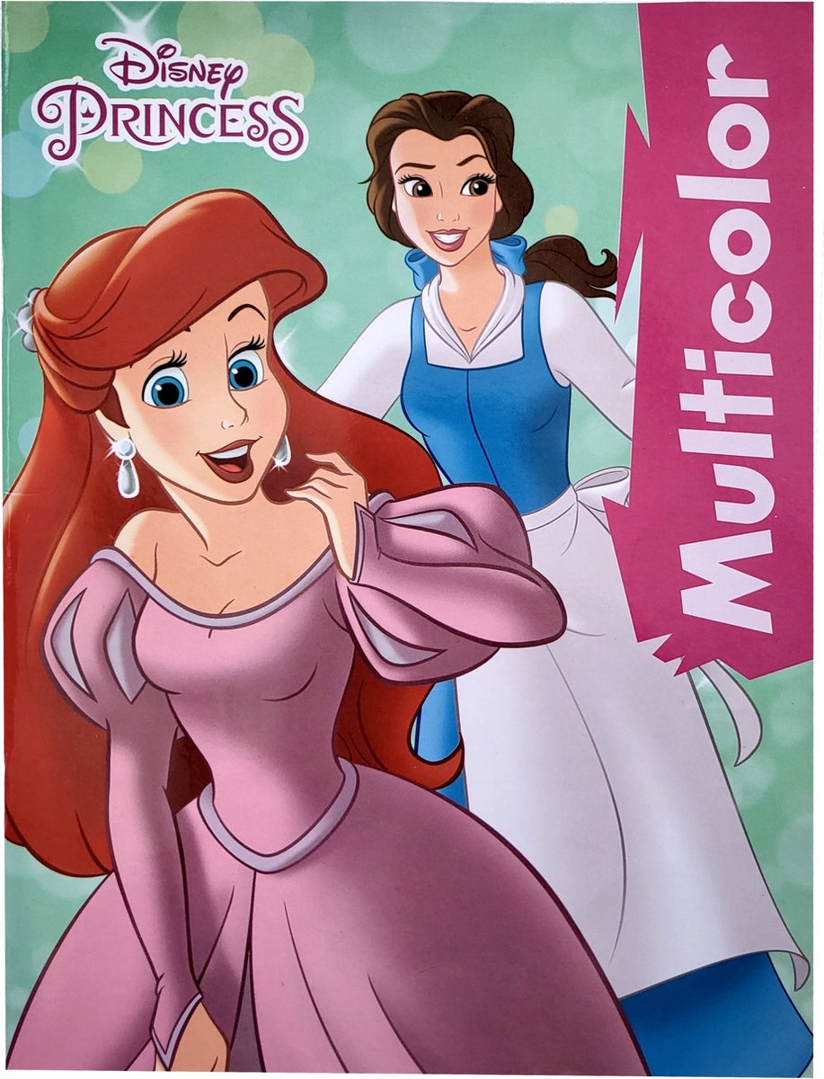 Disney Princess - Multicolor roze - Kleurboek met 32 paginas waarvan 17 kleurplaten en voorbeelden in kleur - prinsessen - knutselen - kleuren - creatief - tekenen - verjaardag - kado - cadeau