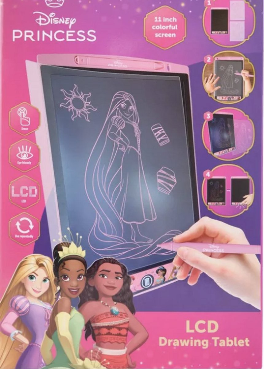 Prinsessen Tekenbord - Uitwisbaar - DisneyPrinses - Teken en Veeg - Hoge Kwaliteit - Knutselen - Tekenen - Creatief Speelgoed - Inclusief Pen en Speelplaten
