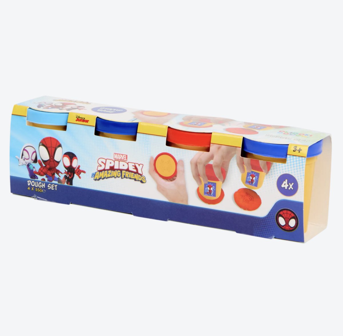 Spiderman Klei Set met Stempels - 4 Kleuren - Hoge Kwaliteit - 4 x 55 gram - Kleien & Knutselen - Creatief Speelgoed - Cadeau Set - Klei voor Meisjes & Jongens - Vanaf 3 jaar - Knutselset / Hobby Pakket - Educatief