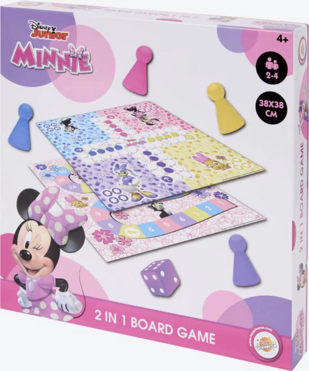 Minnie Mouse Bordspel - 2 in 1 Bordspel - Familiespel - Bordspel - Minnie Mouse Spel - Vanaf 4 jaar - Mickey / Minnie & Vrienden - Minnie Mouse Tweedelig Bordspel - Erger Je Niet & Ganzenbord - Cadeau voor Jongens & Meisjes