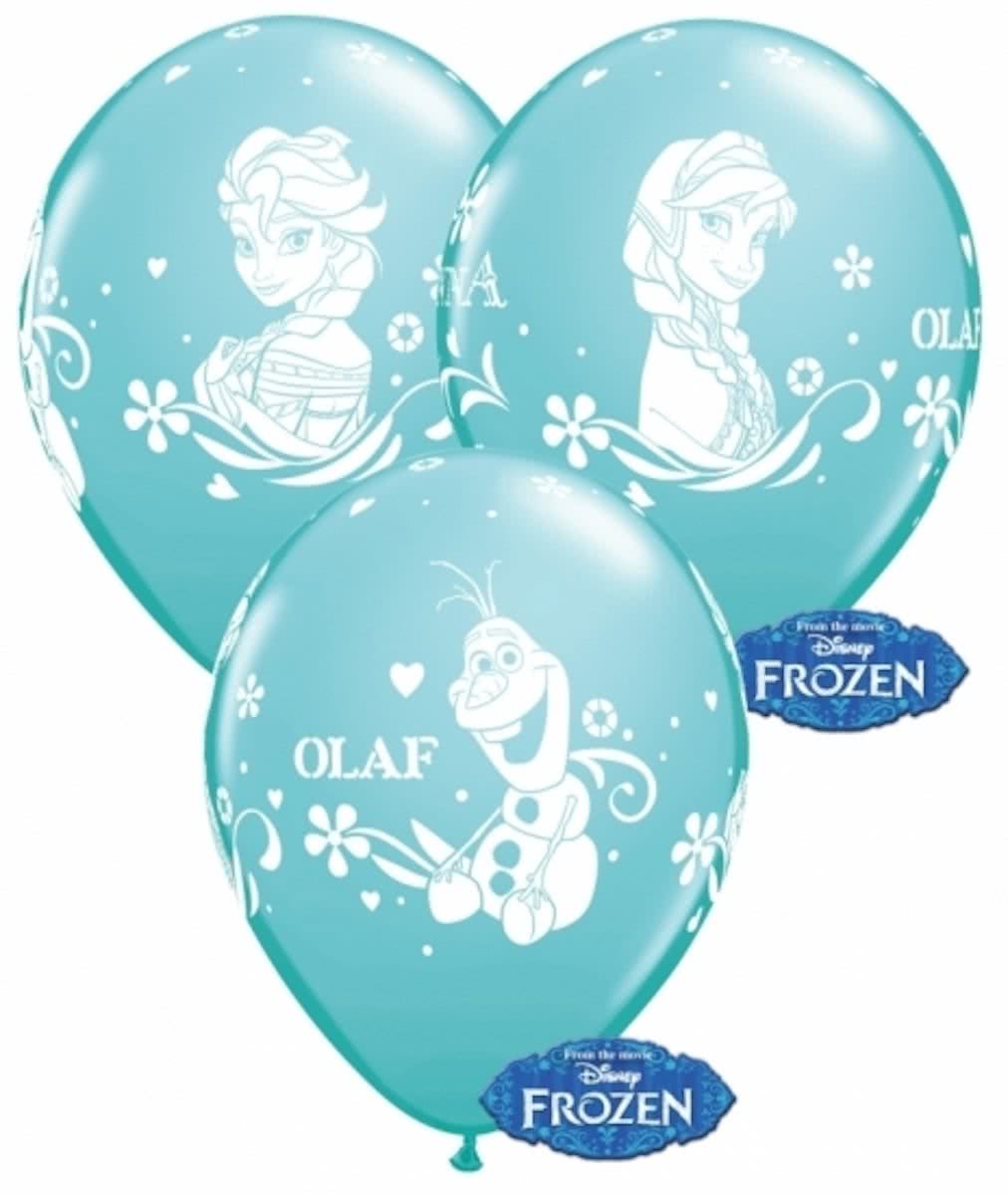 Blauwe Frozen ballonnen 6 stuks - Frozen kinderfeestje ballonnen