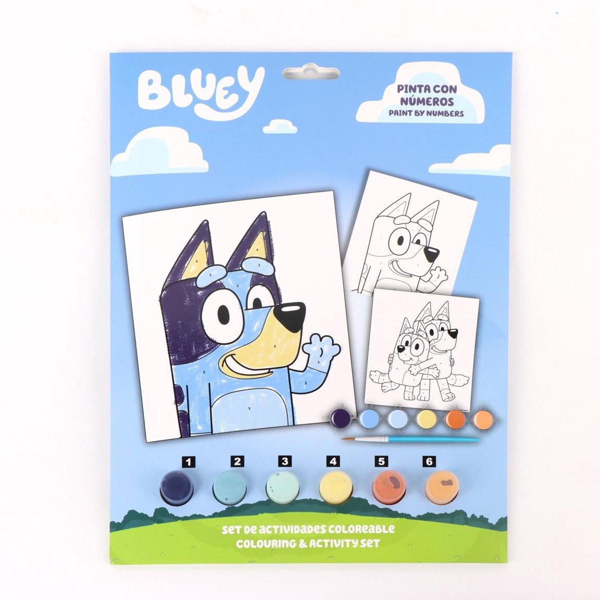 Bluey Verf op Nummer Set – Schilderen met Bluey & Familie – Inclusief Canvas, Verf & Penseel – Creatieve Knutselset voor Kinderen – Ideaal Cadeau