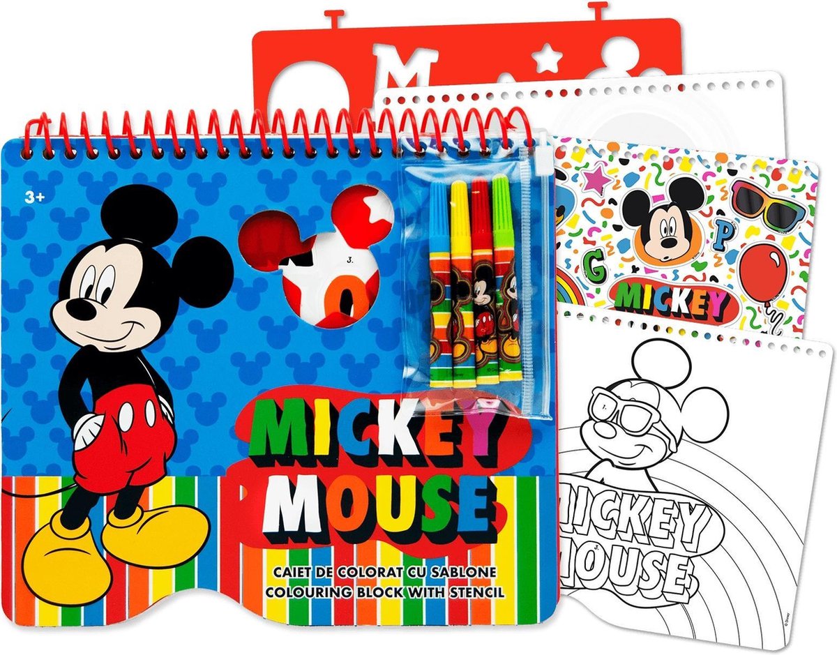 DISNEY MICKEY MOUSE KLEURBLOK - KLEURBOEK MET 4 STIFTEN