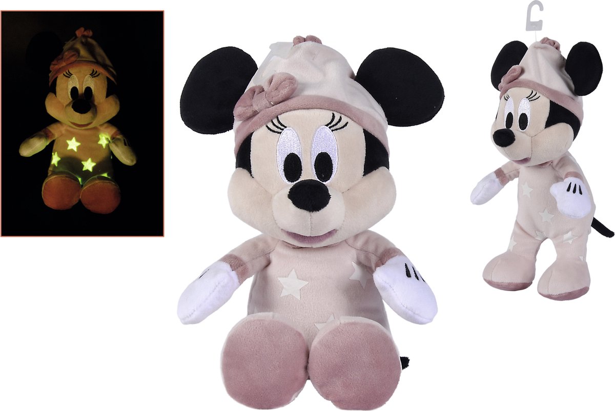   - Goede nacht Minnie (25cm) - Knuffel - Pluche - Licht op in het donker