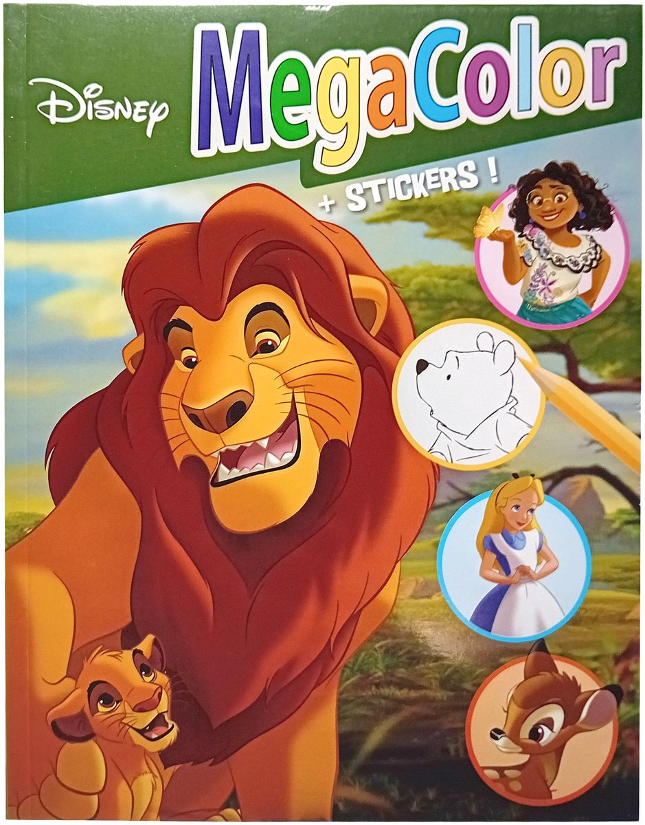   - Megacolor - kleurboek -   classics - Mufasa - 125 kleurplaten met 1 stickervel
