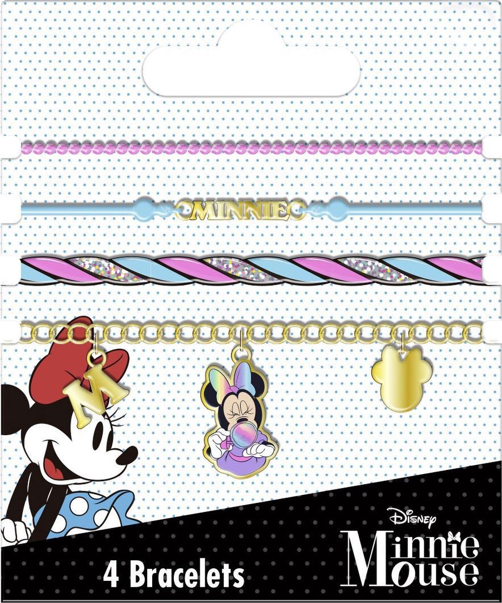 Disney Armbanden Minnie Mouse Meisjes Goud/roze 4 Stuks