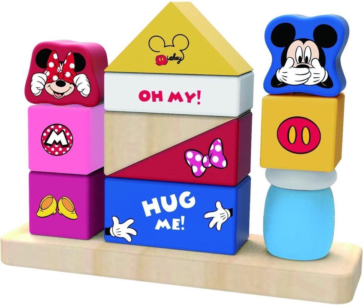   Blokkenset Mickey Mouse Junior 1,85 X 1,4 Cm Hout 12 Stuks