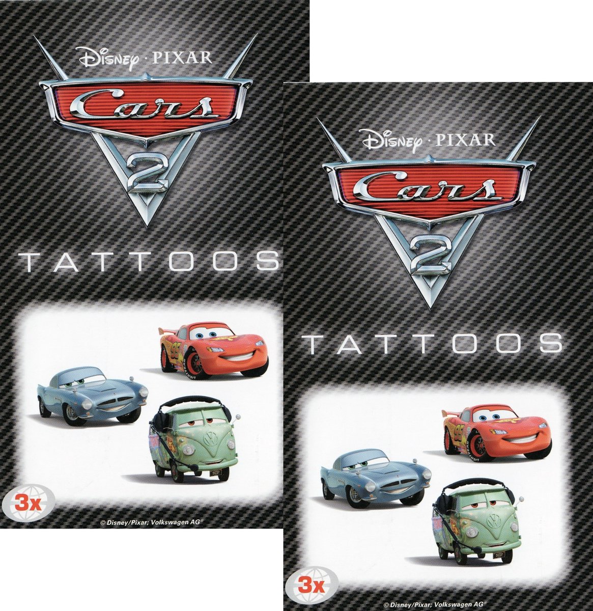   Cars - Tattoo - 2 Setjes Van 3 Stuks
