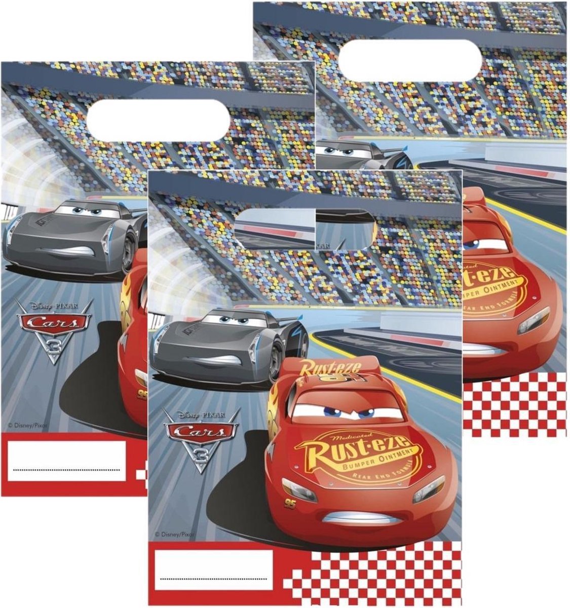 Disney Cars feestzakjes 12x stuks - uitdeelzakjes/snoepzakjes - Feestartikelen verjaardag