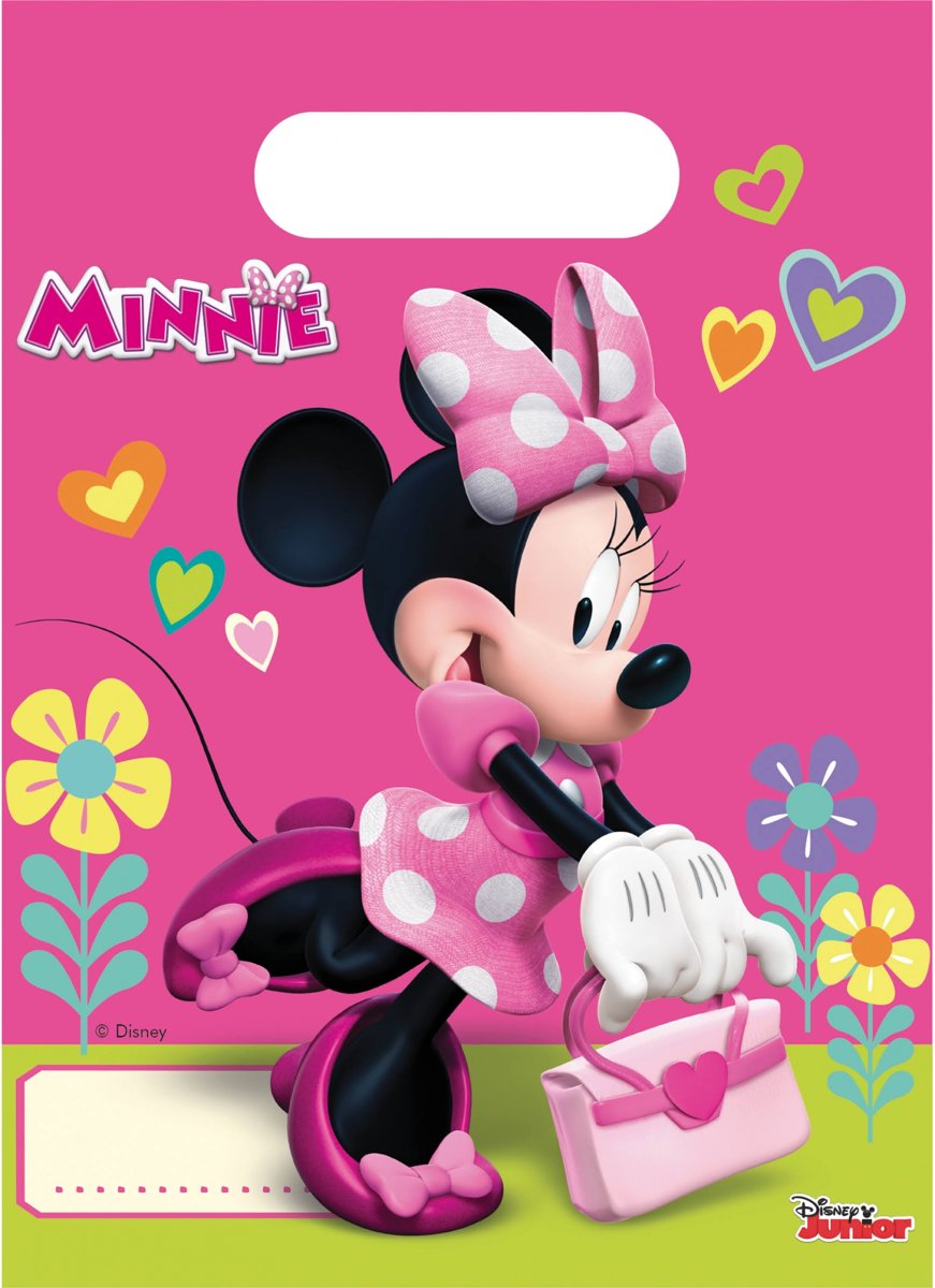 Disney Feestzakjes Minnie Mouse Roze 23 Cm 6 Stuks