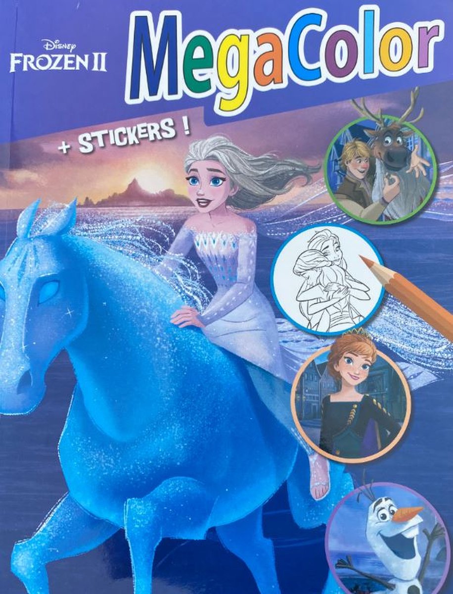   Frozen II - MegaColor kleurboek + stickers geschikt voor kleurstiften en kleurpotloden