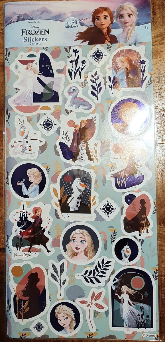   Frozen stickers - 2 vellen - ca. 50 stickers - Elsa Anna Olaf Kristoff- prinsessen
