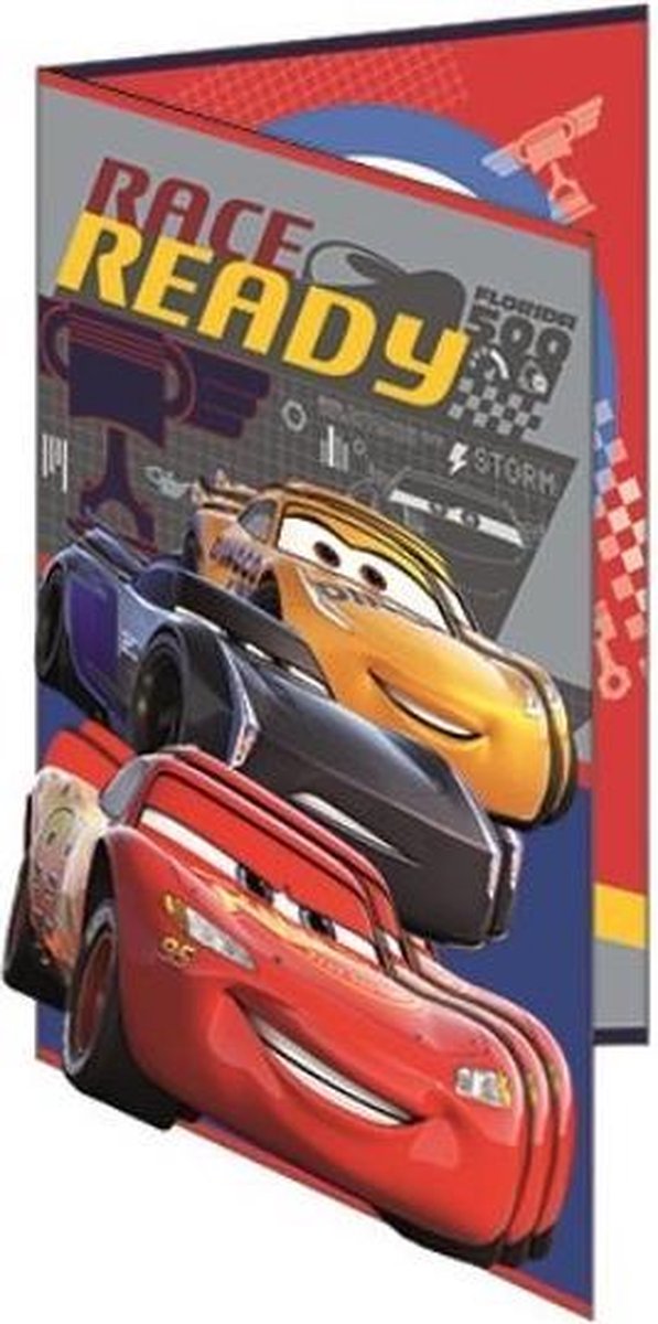 Disney Kaart Met Envelop Cars 3d Junior 20,5 Cm Rood