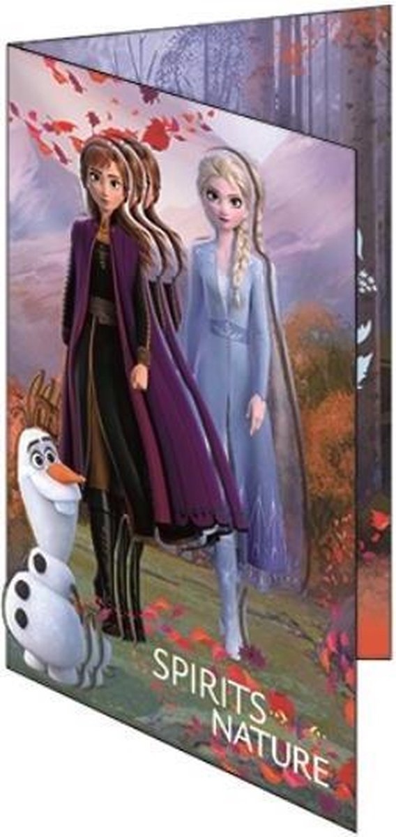 Disney Kaart Met Envelop Frozen 3d Junior 20,5 Cm Paars
