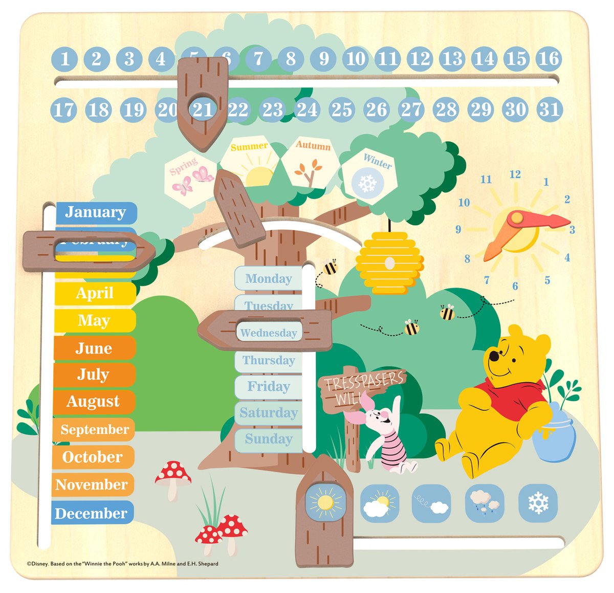   Kalender Winnie The Pooh Junior Hout Geel