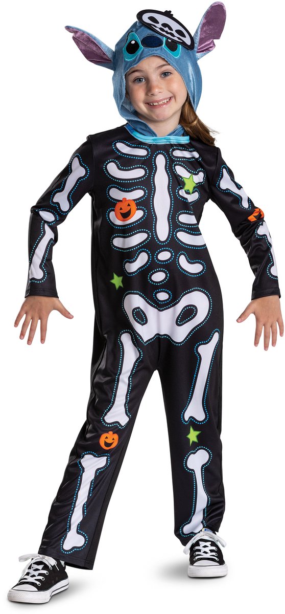   Lilo & Stitch Classic Skeleton Kostuum Zwart 3-4 Years