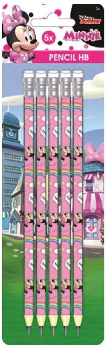   Potloden Minnie Mouse Hb Hout Roze 5 Stuks