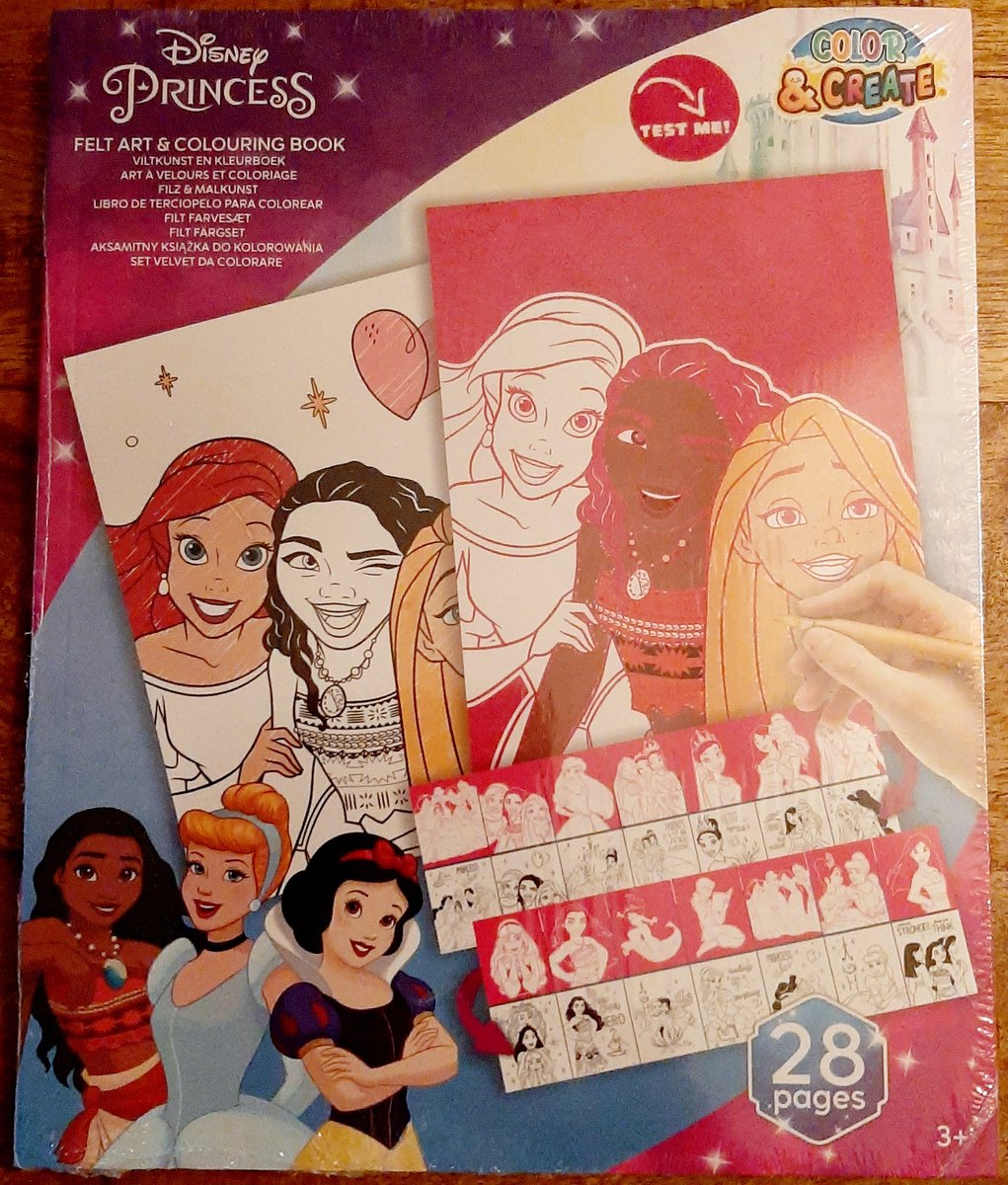   Princess - Kleurboek met vilt - Knutselen - felt art - Vilt kleurboek, 28 kleurplaten -   prinsessen - Assepoester, Rapunzel, Jasmine, etc.