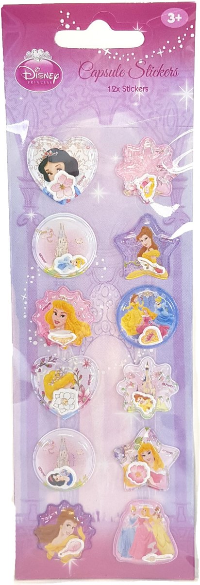 Disney Princess Capsule stickers 12x per vel