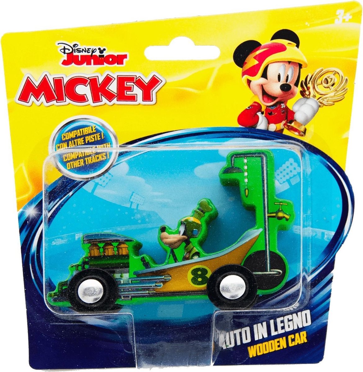   Racewagen Goofy 15 Cm Hout Groen