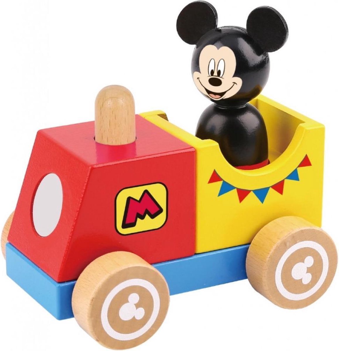   Speelgoedtrein Mickey Mouse 12 Cm Hout 2-delig