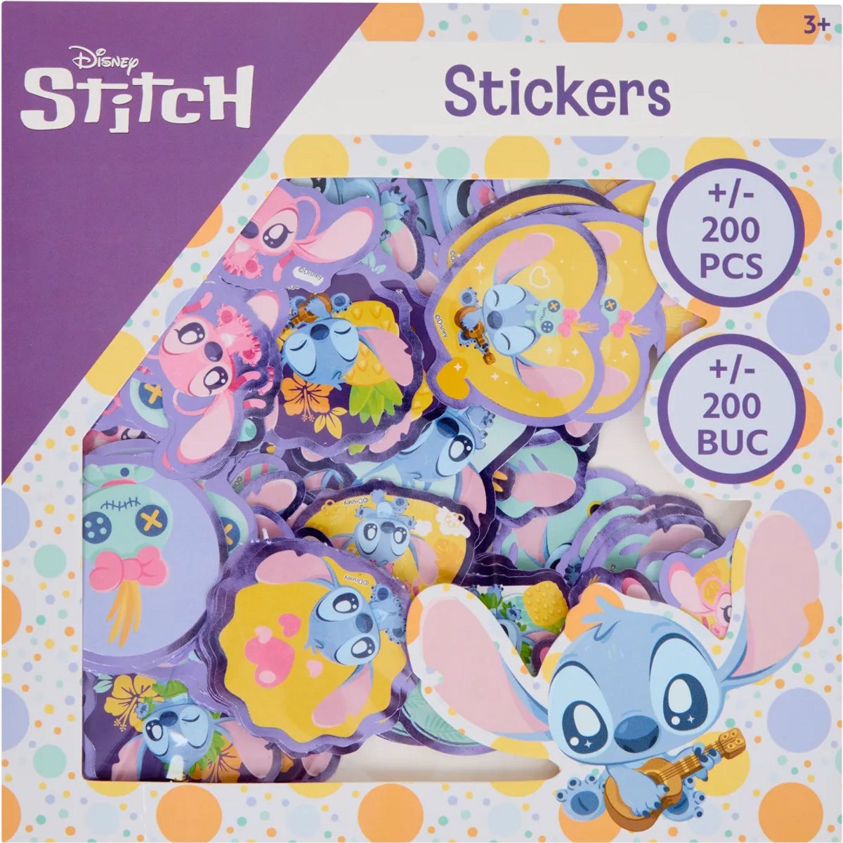   Stitch - ca. 200 stickers - losse sticker met glitter rand - Angel en scrump