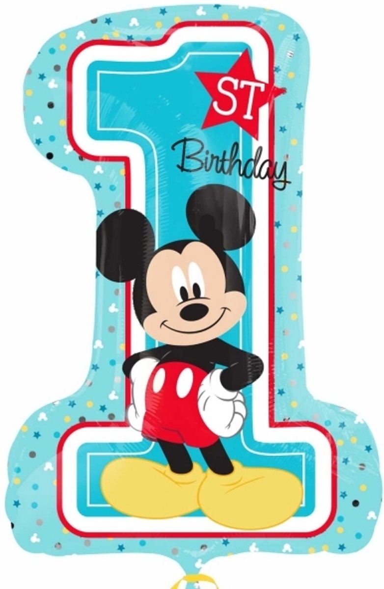 Folieballon Mickey 1st bday SuperShape