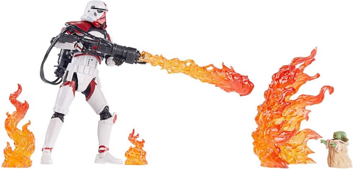 Hasbro Star Wars Actiefiguur Incinerator Trooper & Grogu 10 cm The Mandalorian Vintage Collection 2022 Multicolours