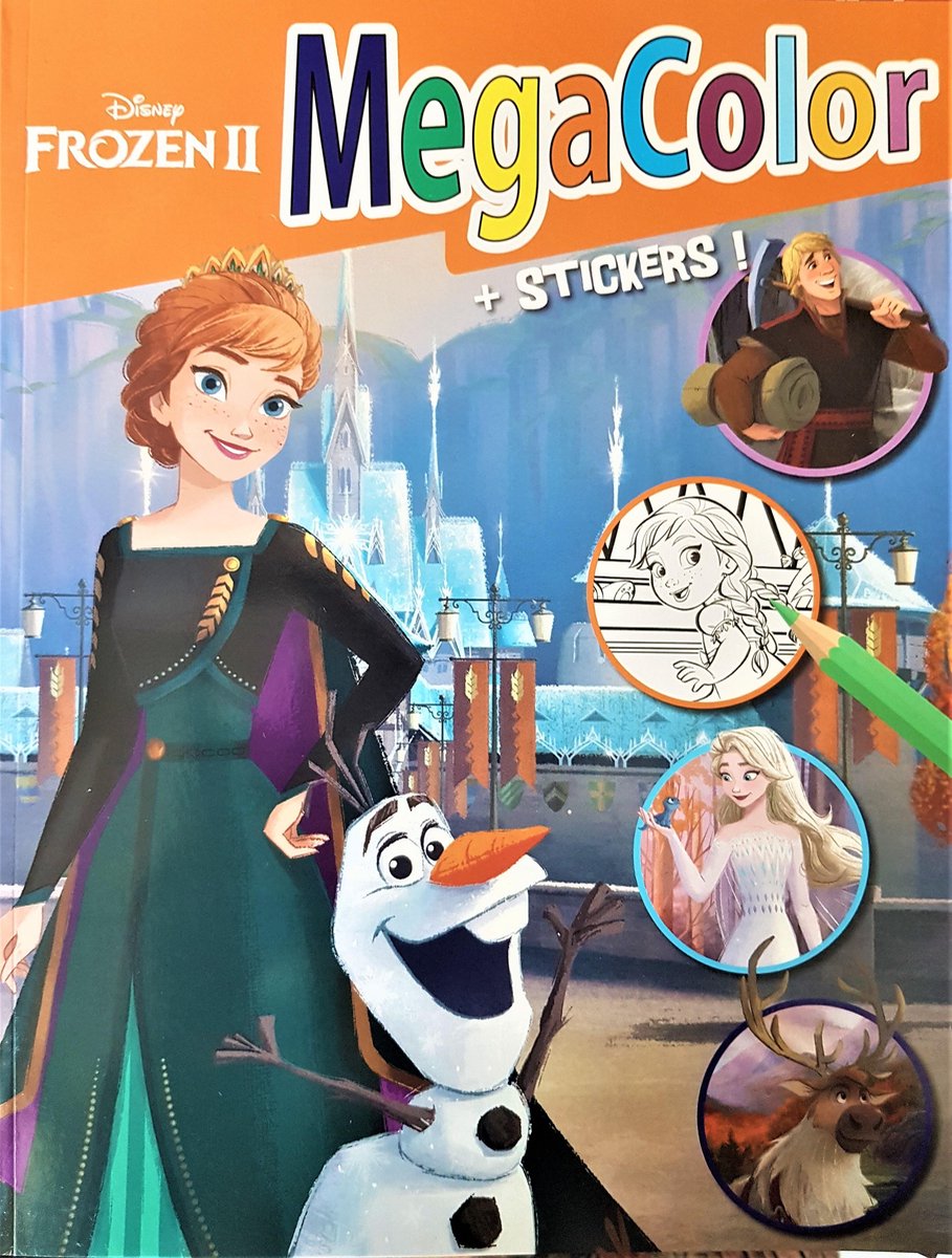 Kleurboek Frozen 2   MegaColor kleur- en stickerboek / Kleurboek met Stickers